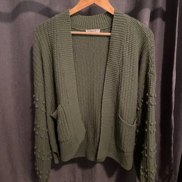 Madewell Bobble Cardigan Sweater in Sage Green - Picture 4 of 10